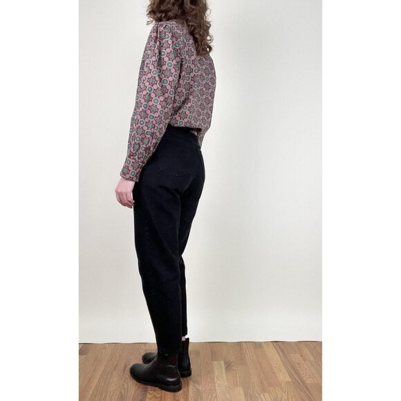 Vintage 70s Pussy Bow Button Down Shirt Blouse Floral Print Boho Preppy Academia - Picture 3 of 10